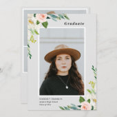 ガーデンフローラル卒業式写真招待状 招待状 (正面/裏面)