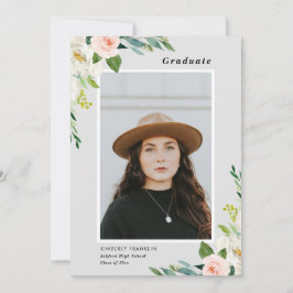 ガーデンフローラル卒業式写真招待状 招待状