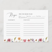 ガーデンフローラワイルドフラワーブライダルシャワーレシピ エンクロージャーカード (正面)