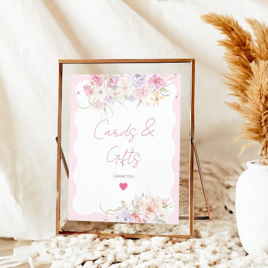 ガーデンフローラワイルドフラワーモダンブライダルギフト ポスター