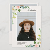 ガーデンフローラ卒業写真招待状 招待状 (正面/裏面)