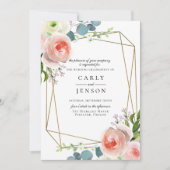 ガーデンフローラ幾何学的結婚式招待状 招待状 (正面)