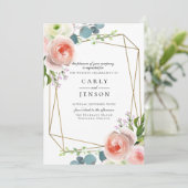 ガーデンフローラ幾何学的結婚式招待状 招待状 (スタンド正面)