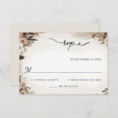 ガーデンフローラ春ウッドボ素朴ホ結婚ーズ 出欠カード (正面/裏面)