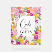 ガーデンフローラ水彩ブライダルシャワー標識 アクリルサイン (正面)