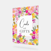 ガーデンフローラ水彩ブライダルシャワー標識 アクリルサイン (傾斜)