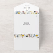 ガーデンフローラQRコードエレガントモノグラム結婚ズ オールインワン招待状 (外側)