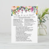 ガーデンブライダルシャワーゲームと回答5 x 7サイズ 招待状 (スタンド正面)