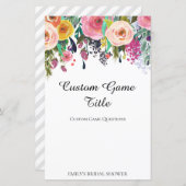 ガーデンブライダルシャワーゲームプリント (正面/裏面)