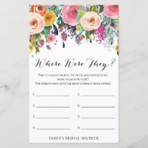 ガーデンブライダルシャワーゲームプリント