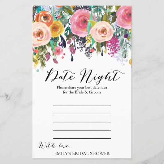 ガーデンブライダルシャワーゲームプリント (正面)