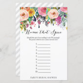 ガーデンブライダルシャワーゲームプリント (正面/裏面)