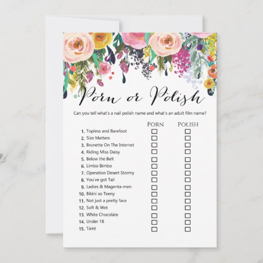 ガーデンブライダルシャワーゲーム（5x7サイズ） 招待状 (正面)