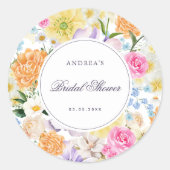 ガーデンブライト フローラル スプリング サマー ブライダルシャワー ラウンドシール (正面)