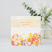 ガーデンブリーズ水彩花イラストのウェディング 招待状 (スタンド正面)