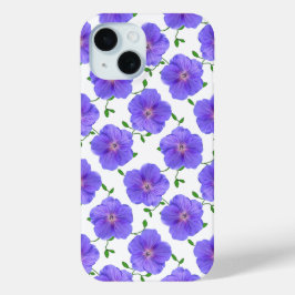 ガーデンブルーゼラニウム花の色 iPhone 15ケース