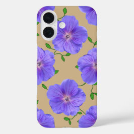 ガーデンブルーゼラニウム花の色 iPhone 16ケース