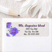 ガーデンブルーフラワーパープル名の上の白い構造 ラベル (インサイチュ)