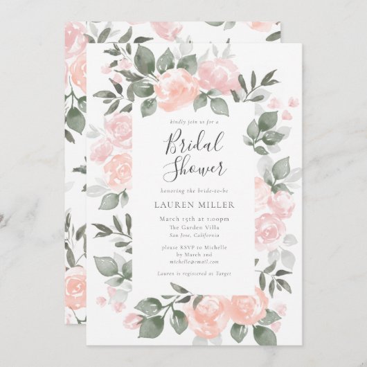 ガーデンブルームズブライダルシャワー招待状 招待状 (正面/裏面)