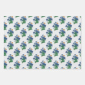 ガーデンブルーラッピング紙フラットシートセット3 ラッピングペーパーシート (正面2)