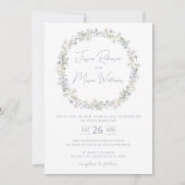 ガーデンブルーワイルドフラワーフローラ結婚式招待状 招待状 (正面)