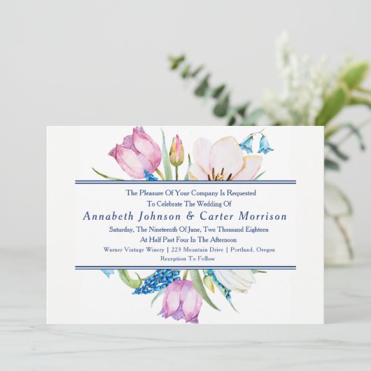 ガーデンブーケフローラ結婚式招待状 招待状 (スタンド正面)