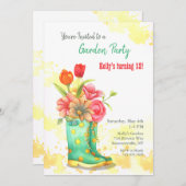 ガーデンブーツ&フラワーズ招待状 招待状 (正面/裏面)