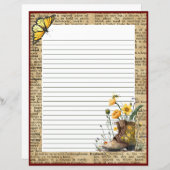 ガーデンブートヴィンテージ辞書ページ文房具 (正面/裏面)