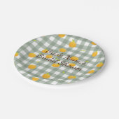 ガーデンプレイドグリーンレモンピクニック紙プレート ペーパープレート (アングル)