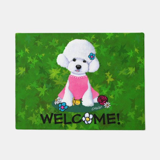 ガーデンヘルパーBichon Doormat ドアマット (正面)