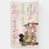 ガーデンベイビーシャワーガールスリーピングベッドのバラ 横断幕 (縦)