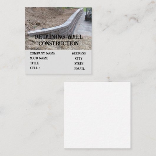 ガーデンベッド建築壁建物土支持具 スクエア名刺 (正面/裏面)