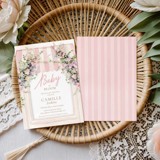 ガーデンベビーイン開花ガールベビーシャワー招待状 招待状