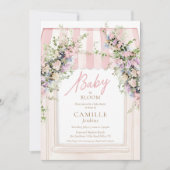 ガーデンベビーイン開花ガールベビーシャワー招待状 招待状 (正面)