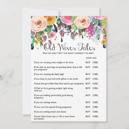 ガーデンベビーシャワーゲームと回答5 x 7サイズ 招待状 (正面)