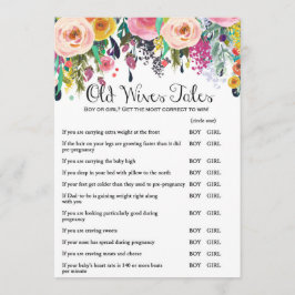 ガーデンベビーシャワーゲームと回答5 x 7サイズ 招待状