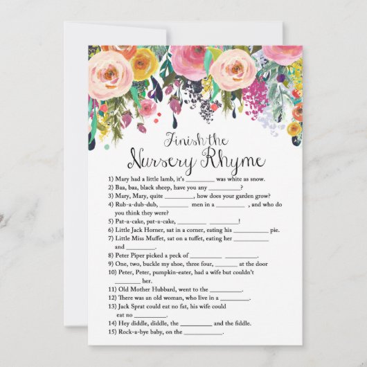 ガーデンベビーシャワーゲームと回答5 x 7サイズ 招待状 (正面)