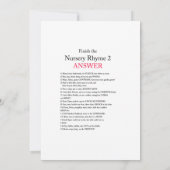 ガーデンベビーシャワーゲームと回答5 x 7サイズ 招待状 (裏面)