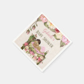 ガーデンベビーシャワーベッドバラガールピンクアイボリー スタンダードカクテルナプキン (角)