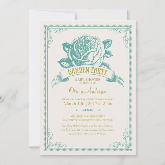 ガーデンベビーシャワー招待状 招待状 (正面)