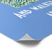 ガーデンベンチ引用文ブルーオータムスカイ抽象芸術アート ポスター (角)