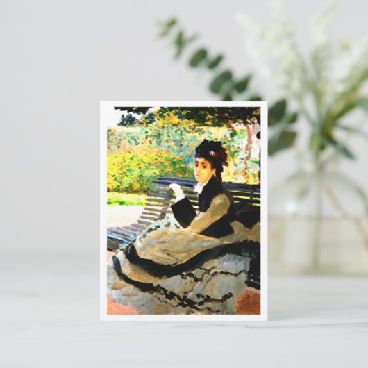 ガーデンベ絵画ンチの有名なカミーユ・モネ ポストカード (スタンド正面)