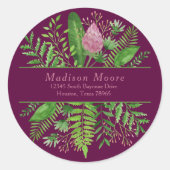 ガーデンボタニカル差出人住所封筒用シール ラウンドシール (正面)