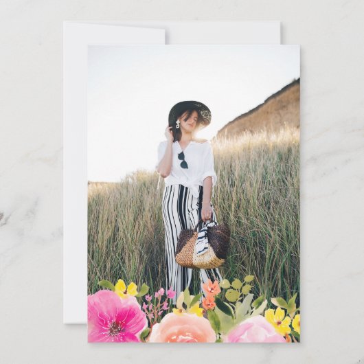 ガーデンボヘミアン水彩花の卒業 招待状 (裏面)