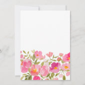 ガーデンボーフローラピンクスクリプトシックブライダルシャワー 招待状 (裏面)