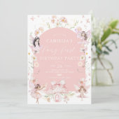 ガーデンボーホアーチエンチャントフェアリーファースト誕生日 招待状 (スタンド正面)