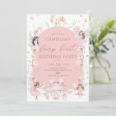 ガーデンボーホアーチエンチャントフェアリーファースト誕生日 招待状 (スタンド正面)