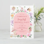 ガーデンボーホアーチエンチャントフェアリーファースト誕生日 招待状 (スタンド正面)