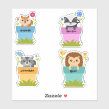 ガーデンポットの4匹のかわいい動物セット