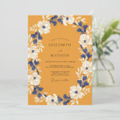 ガーデンマスタードインディゴのつるウエディング 招待状 (スタンド正面)